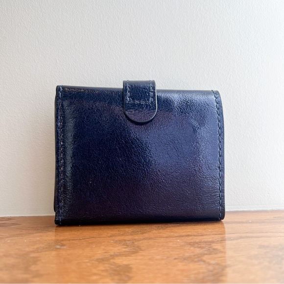 Coach Small Trifold Wallet Metallic Crinkle Leather - Picture 6 of 6